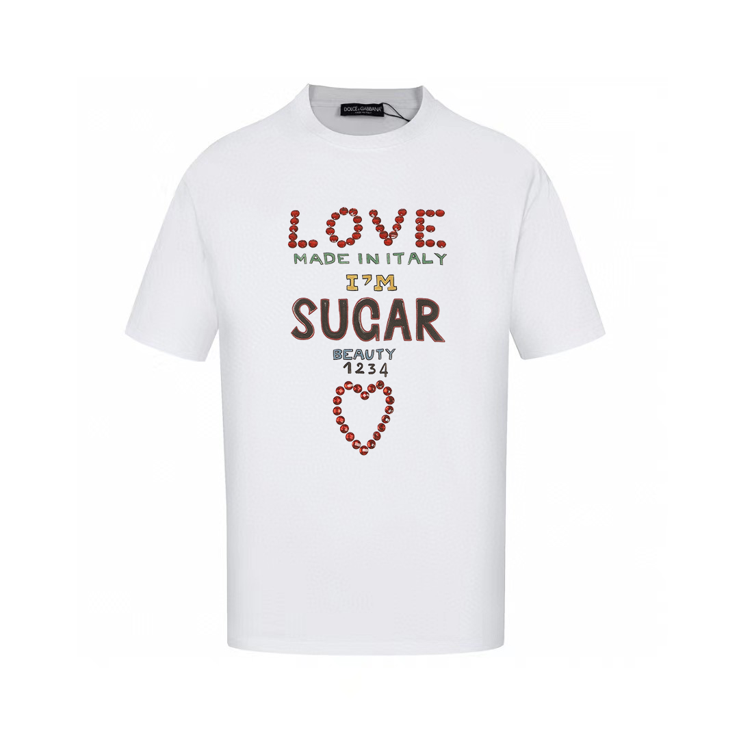 Dolce & Gabbana T-Shirts Graphic Print Crew Neck — AM-023