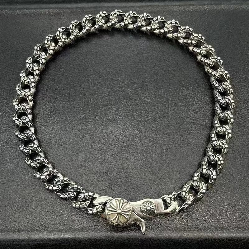 Chrome Hearts Jewelry Floral Cross Cuban Link Bracelet with Lobster Clasp image 6