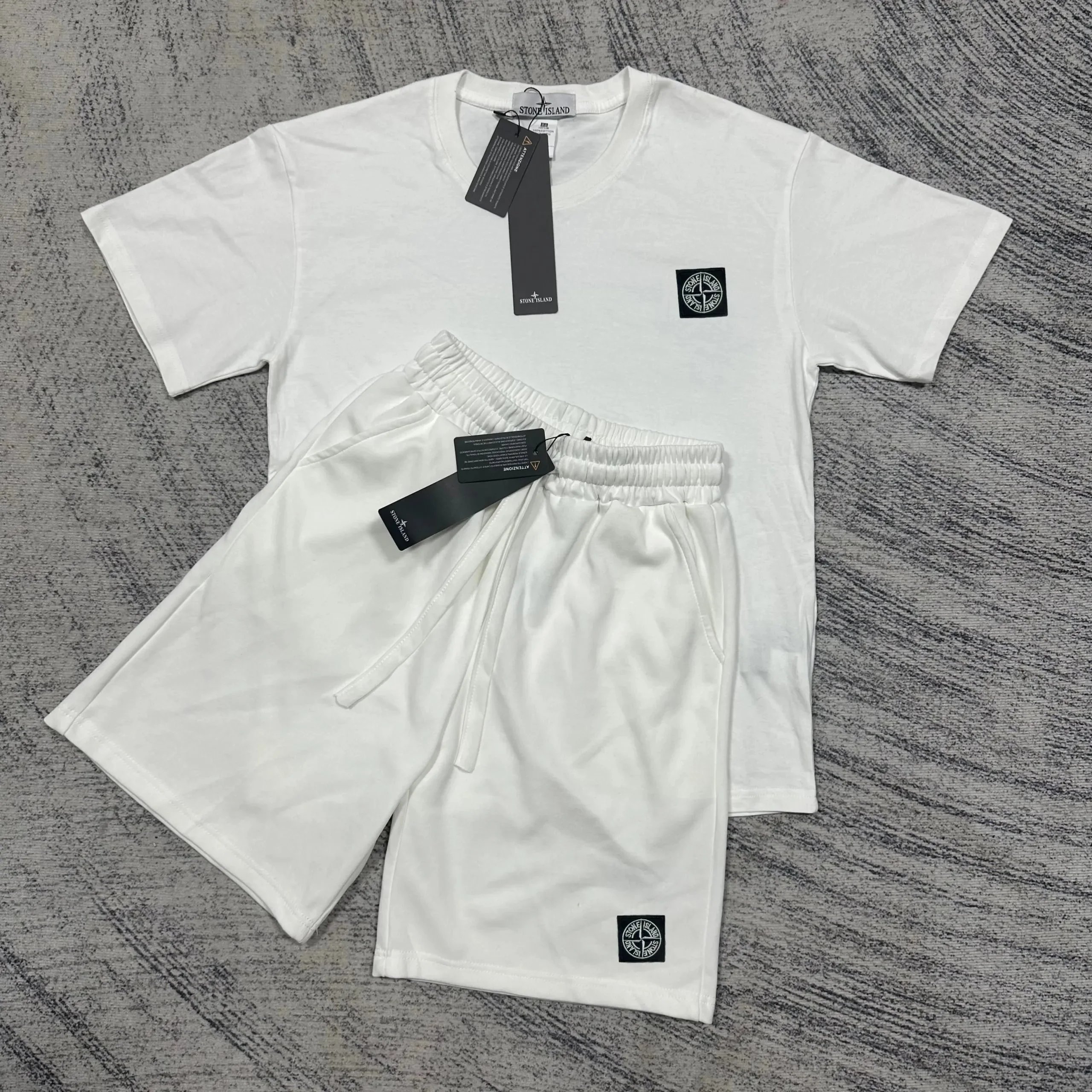 Stone Island Matching Sets Short-Sleeve T-Shirt and Drawstring Shorts Set — TH004