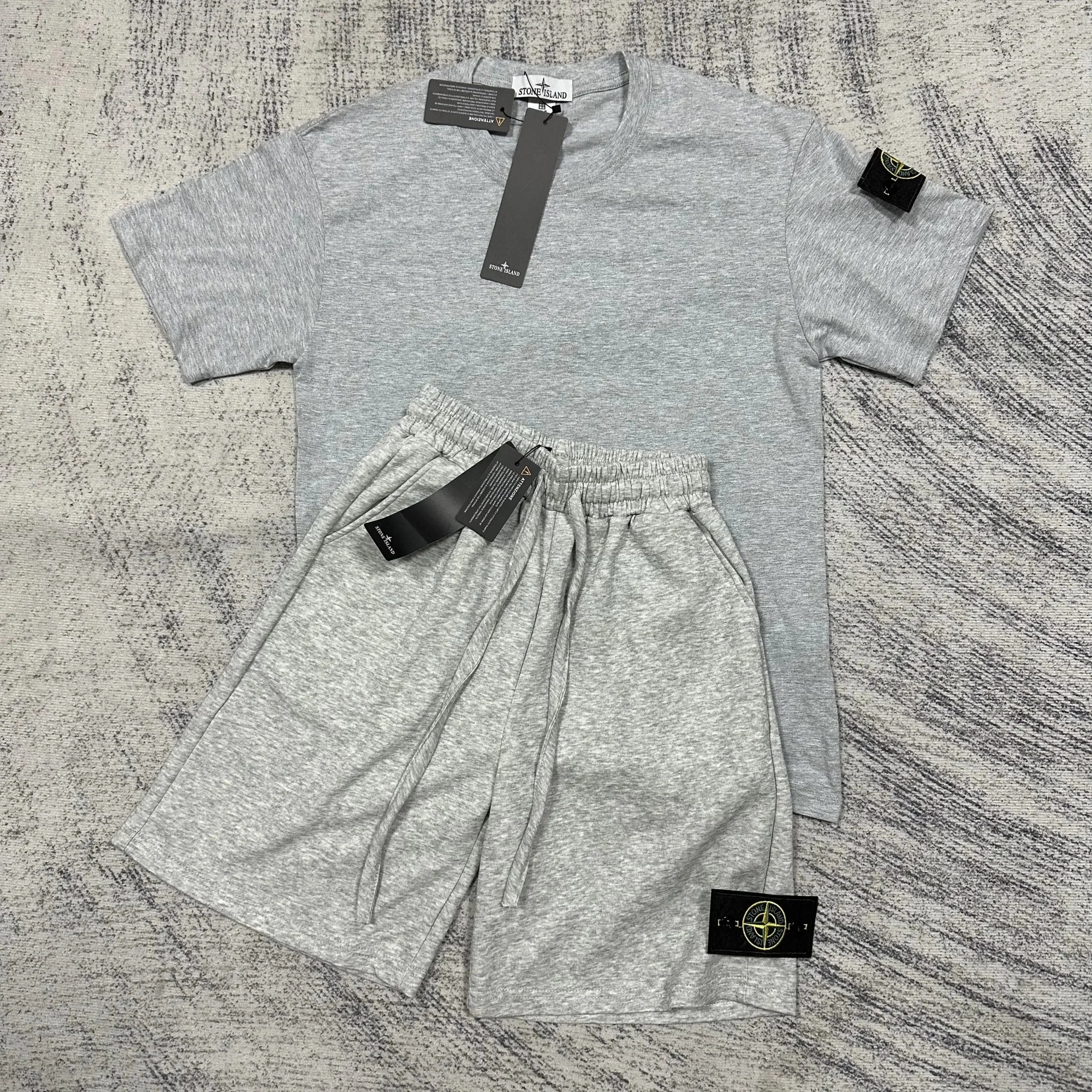 Stone Island Matching Sets Short-Sleeve T-Shirt and Drawstring Shorts Set — TH011