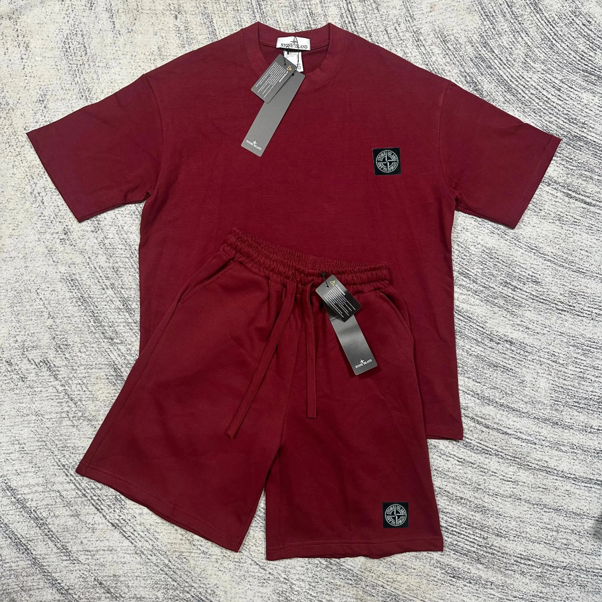 Stone Island Matching Sets Short-Sleeve T-Shirt and Drawstring Shorts Set — TH014