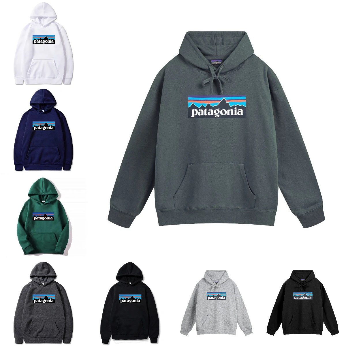 Patagonia Grey Hoodie with Front Pocket
