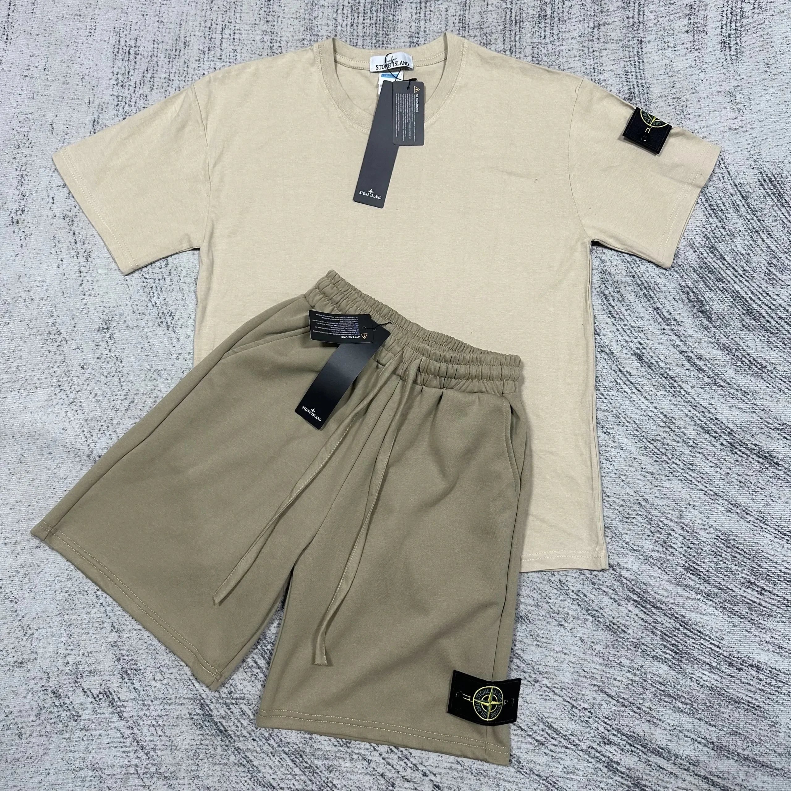 Stone Island Matching Sets Short-Sleeve T-Shirt and Drawstring Shorts Set — TH005