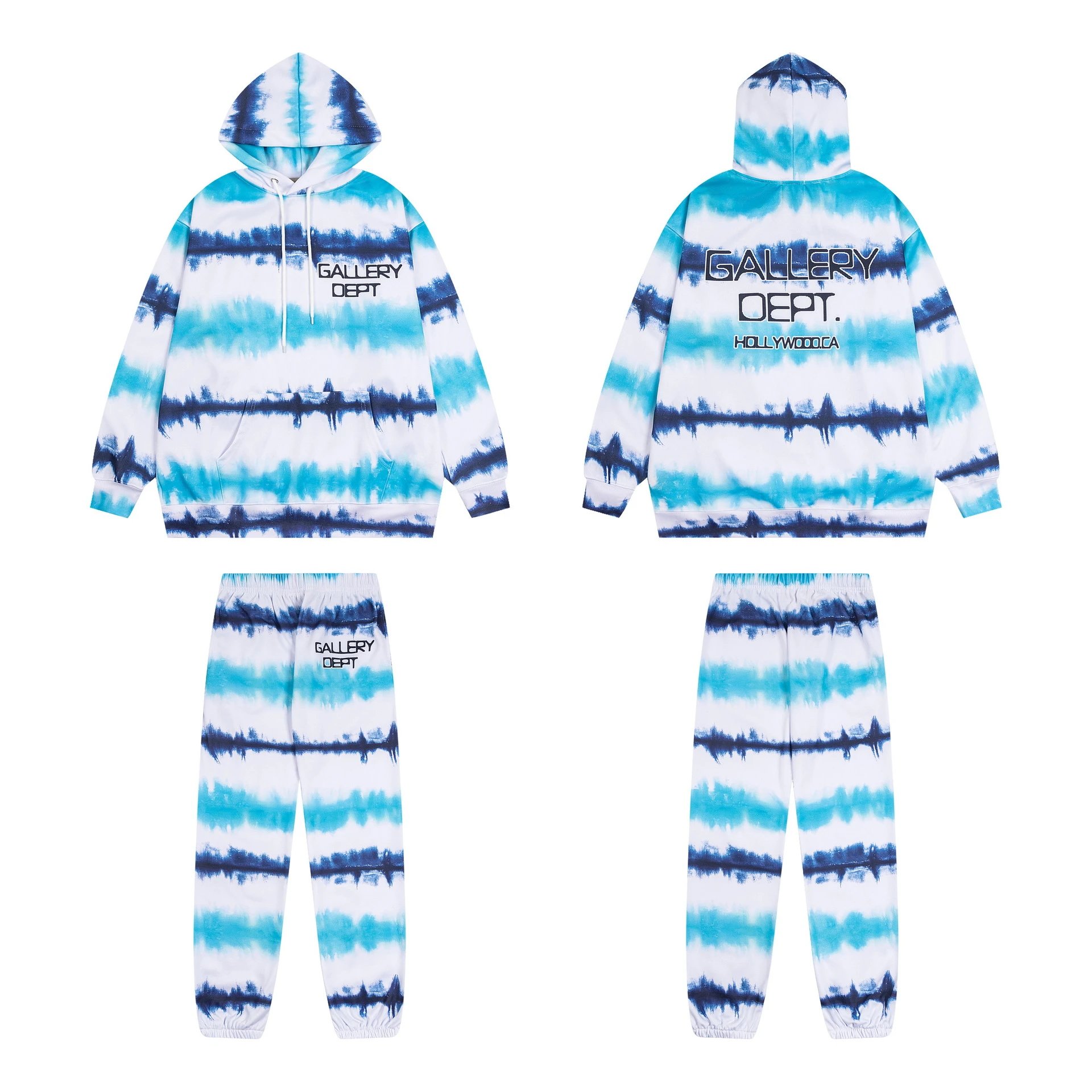 Gallery Dept. Tie-Dye Logo-Print Hoodie and Sweatpants Set — BB-016