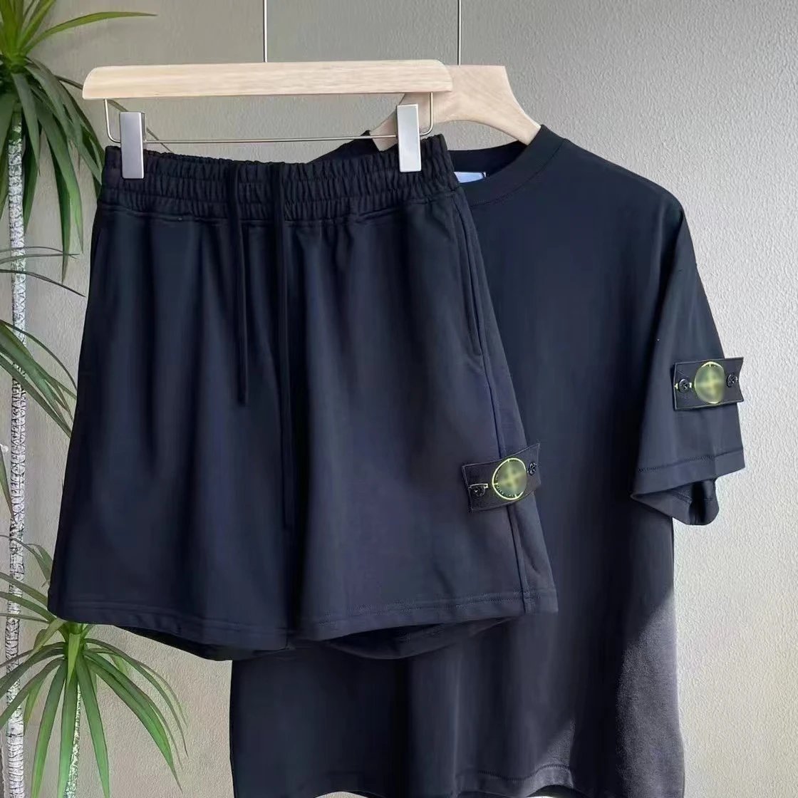 Stone Island Matching Sets Short-Sleeve T-Shirt and Drawstring Shorts Set — BB004