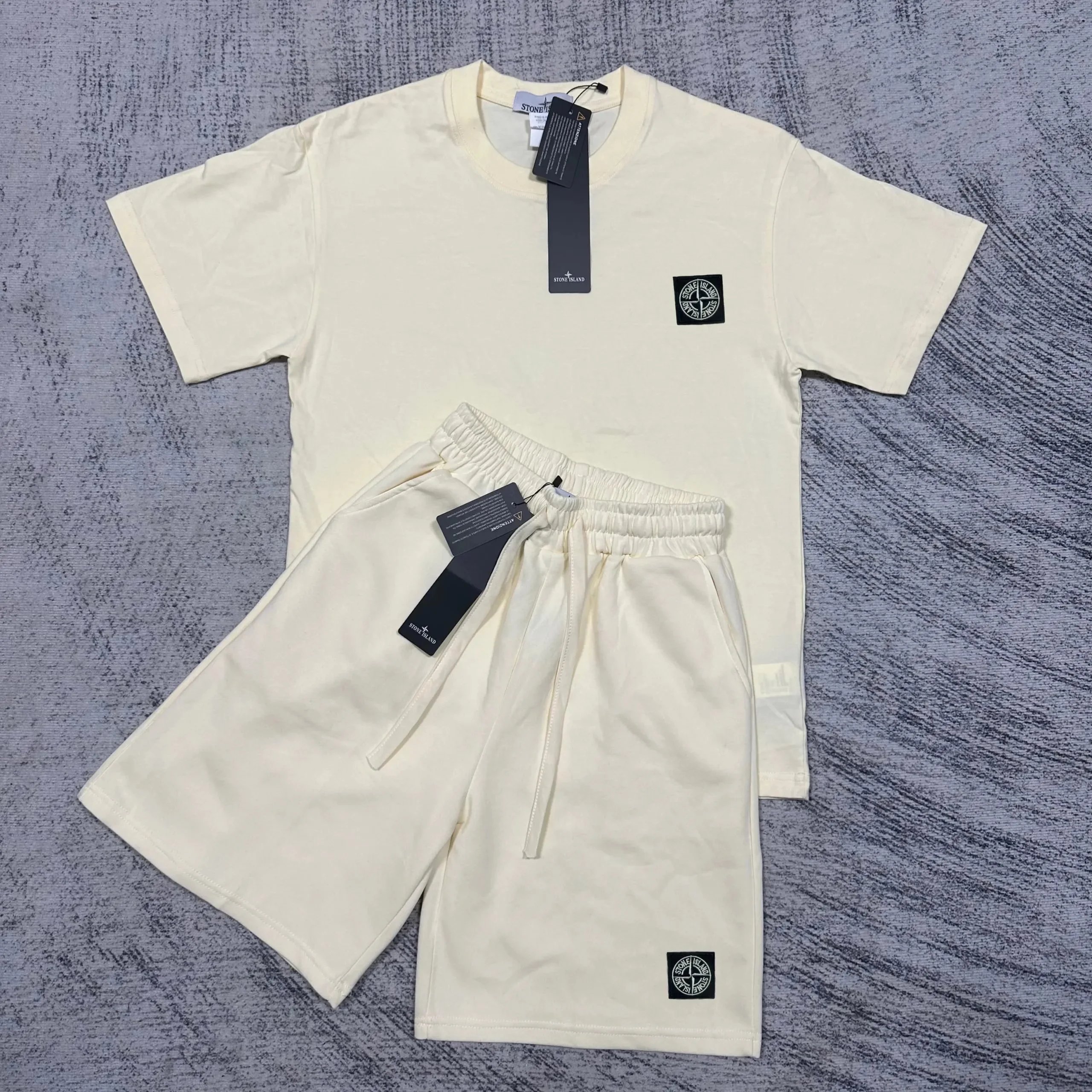 Stone Island Matching Sets Short-Sleeve T-Shirt and Drawstring Shorts Set — TH008