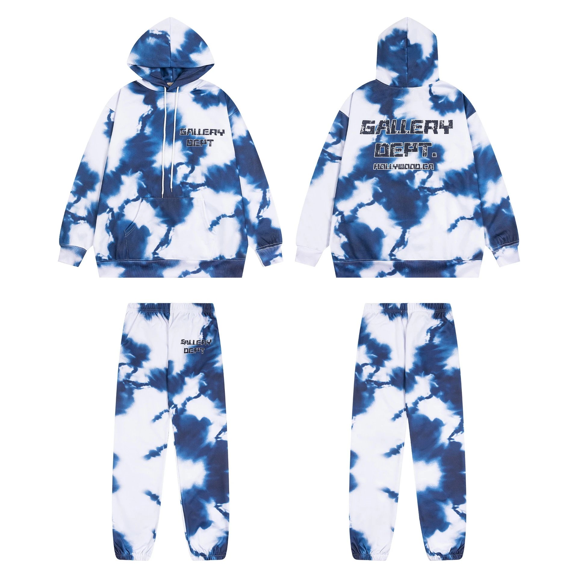 Gallery Dept. Tie-Dye Logo-Print Hoodie and Sweatpants Set — BB-017