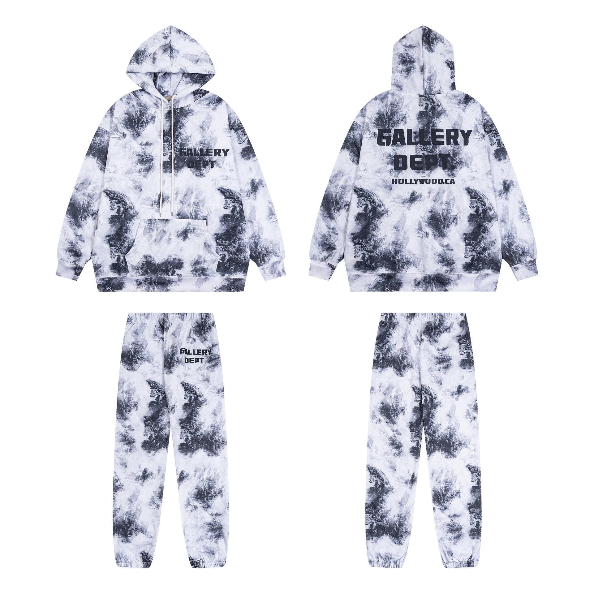 Gallery Dept. Tie-Dye Logo-Print Hoodie and Sweatpants Set — BB-021