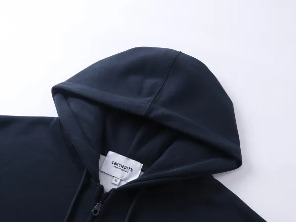 Carhartt WIP Script Logo Zip-Up Hoodie Gray - 9