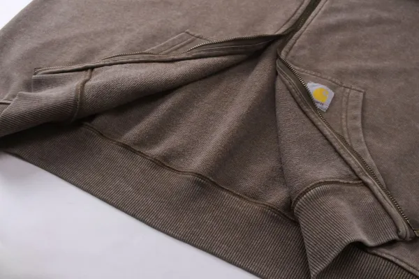 Carhartt WIP Script Logo Zip-Up Hoodie Gray - 16