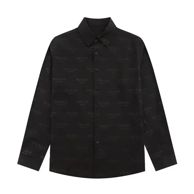 Dior Shirts Long-sleeve logo-print button-up shirt product detail image 11
