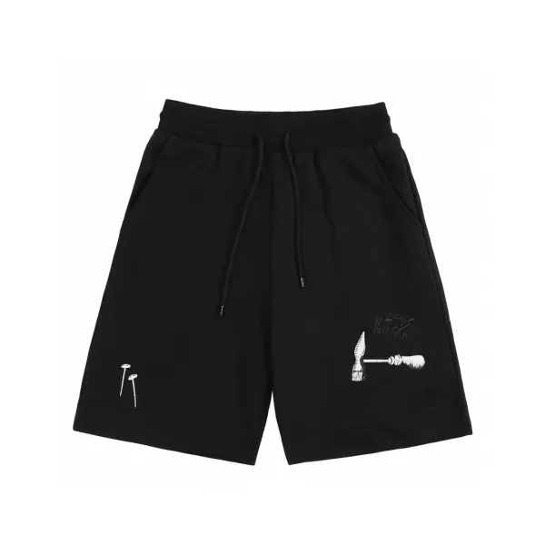 Design Give Embroidered Sweat Shorts Black - 81