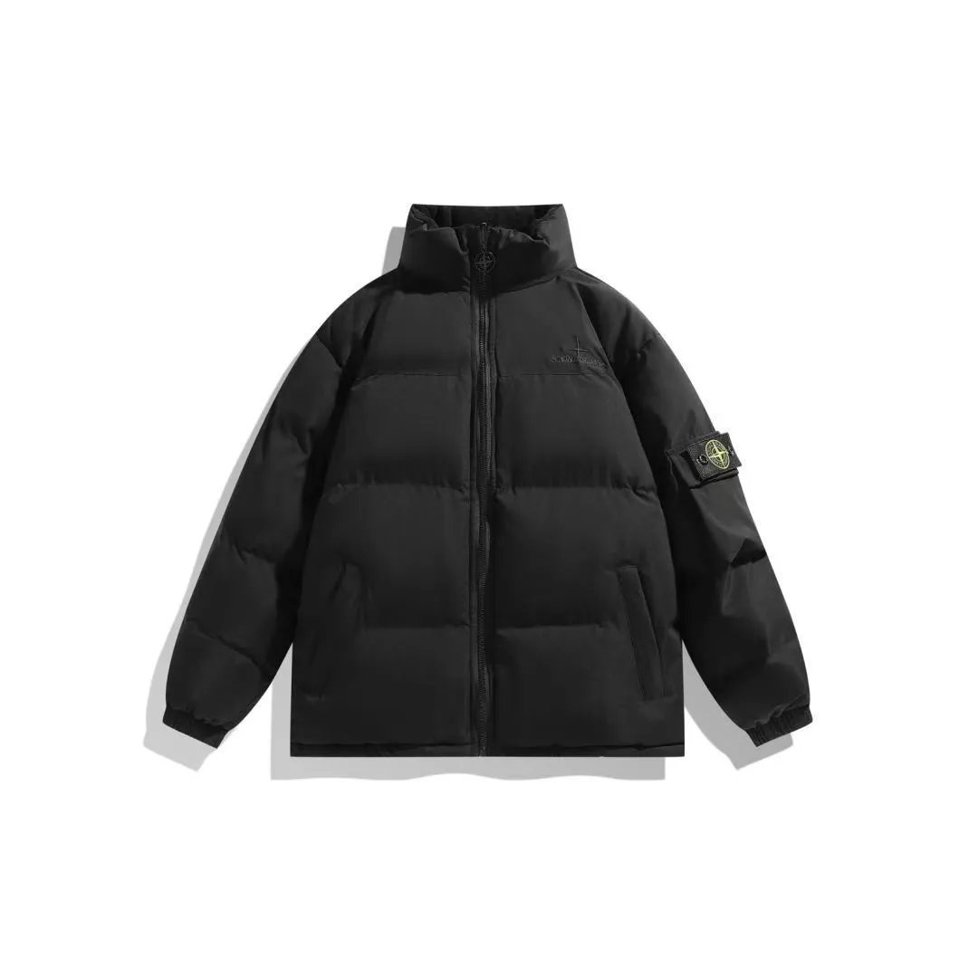 Stone Island Down Jackets Stand-collar quilted puffer jacket with sleeve compass patch image 2