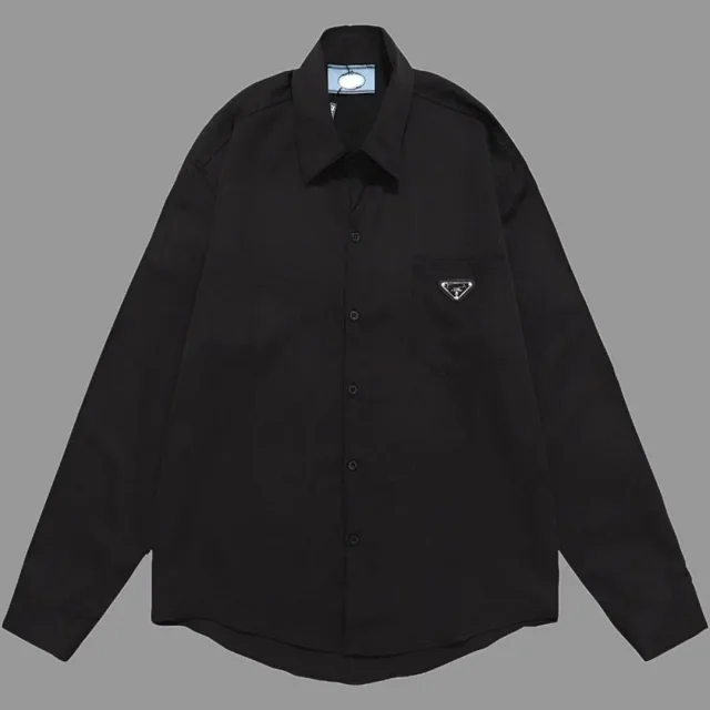 Dior Shirts Long-sleeve logo-print button-up shirt product detail image 14