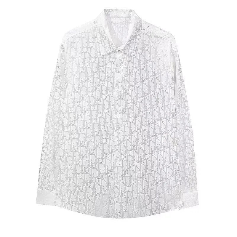 Dior Shirts Long-sleeve logo-print button-up shirt — 08