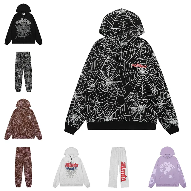 Sp5der Hoodies & Sweatshirts Spiderweb Print Pullover Hoodie product detail image 1