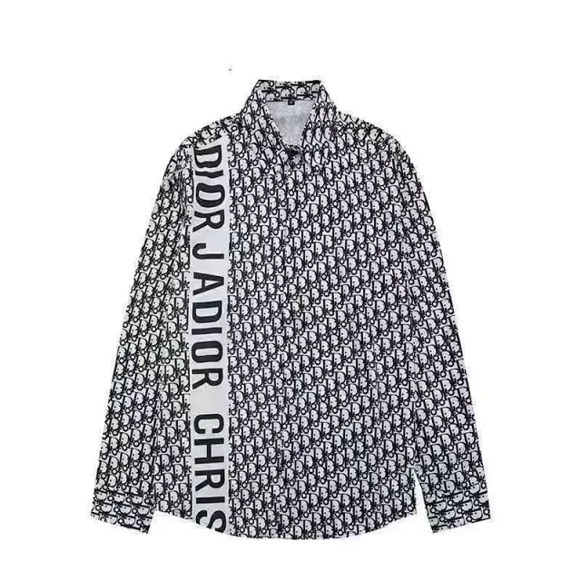 Dior Shirts Long-sleeve logo-print button-up shirt product detail image 2
