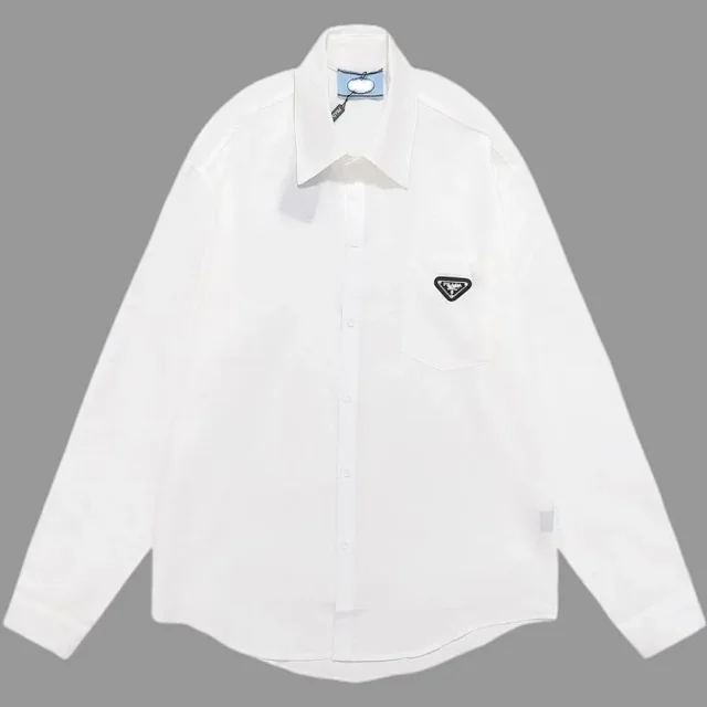 Dior Shirts Long-sleeve logo-print button-up shirt product detail image 15
