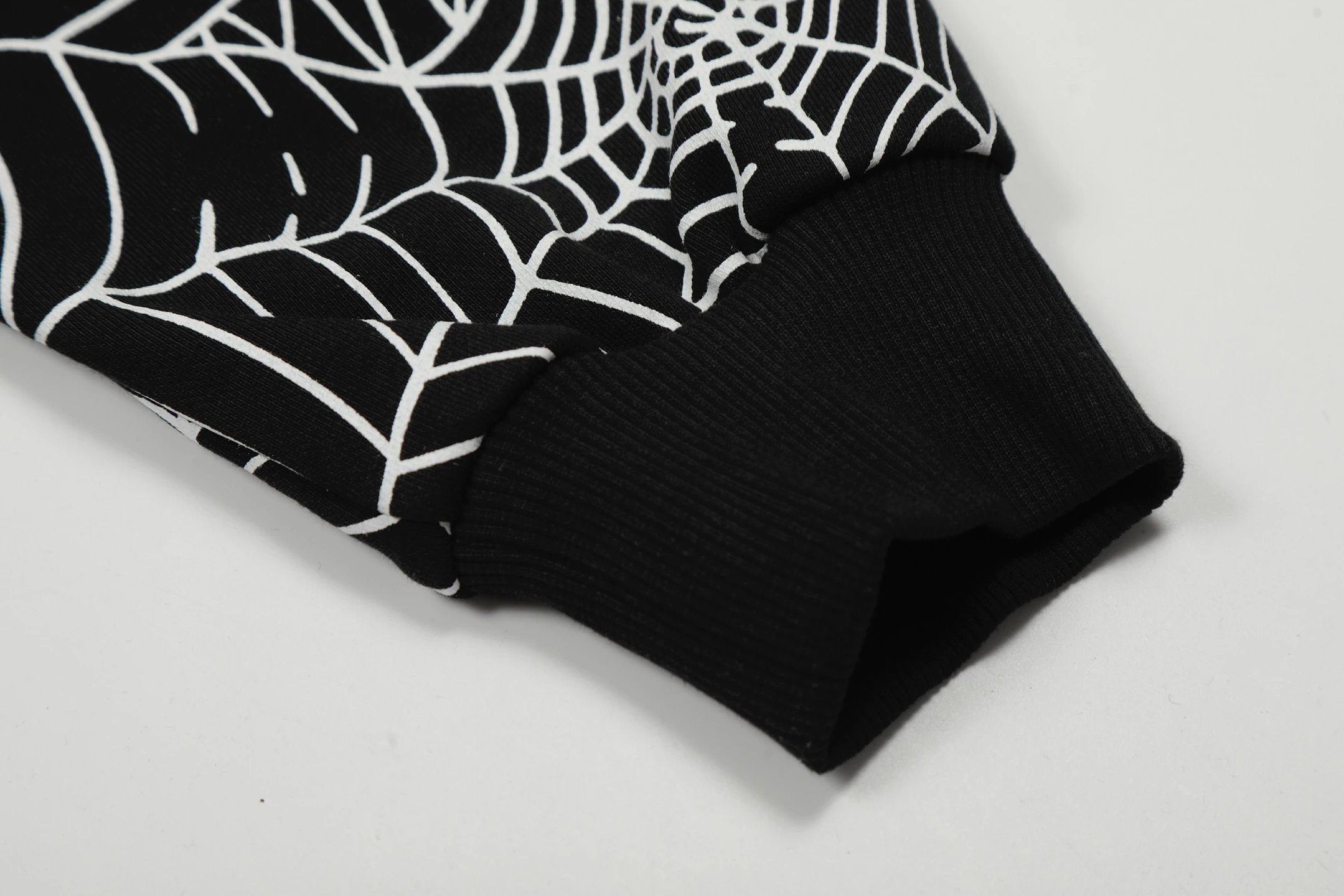 Design Spiderweb Print Black Jogger Pants Sweatpants - 5