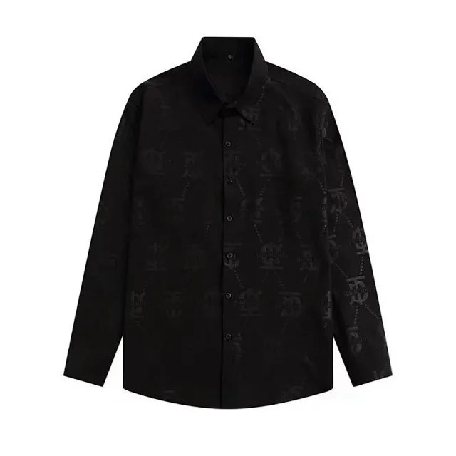 Dior Shirts Long-sleeve logo-print button-up shirt product detail image 12