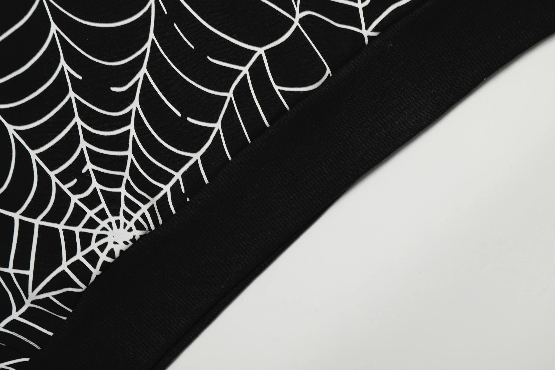 Design Spiderweb Print Black Jogger Pants Sweatpants - 4