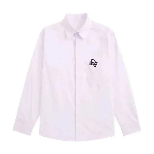 Dior Shirts Long-sleeve logo-print button-up shirt product detail image 6