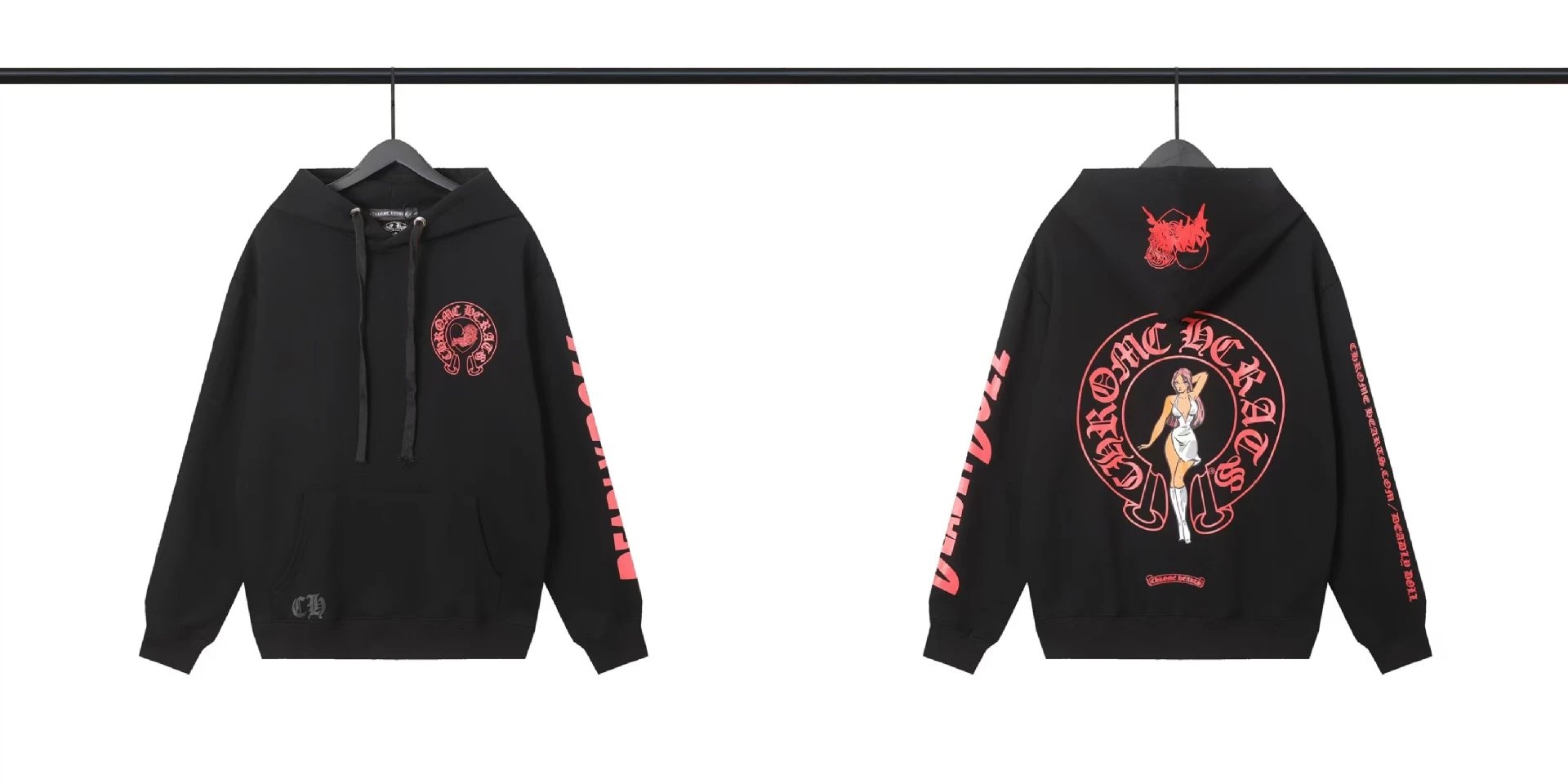 Chrome Hearts Hoodies & Sweatshirts Pullover Hoodie with Cross Graphics — BB-033