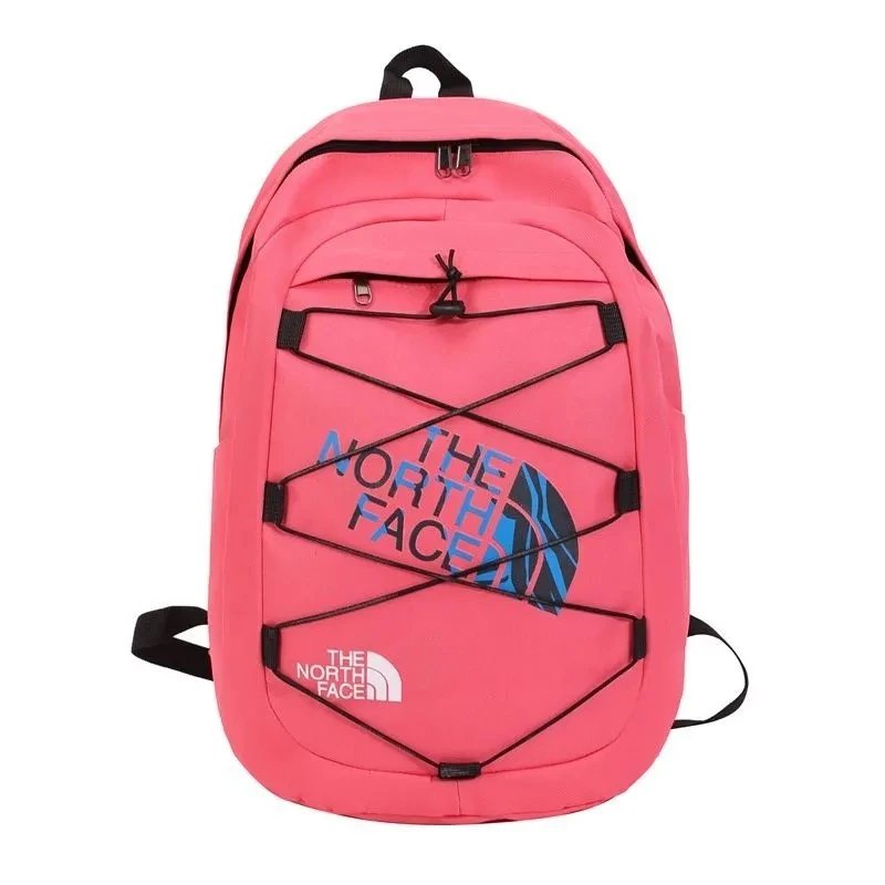 The North Face Backpacks Logo Print Backpack with Front Zip Pocket and Side Mesh Pockets — DD-007