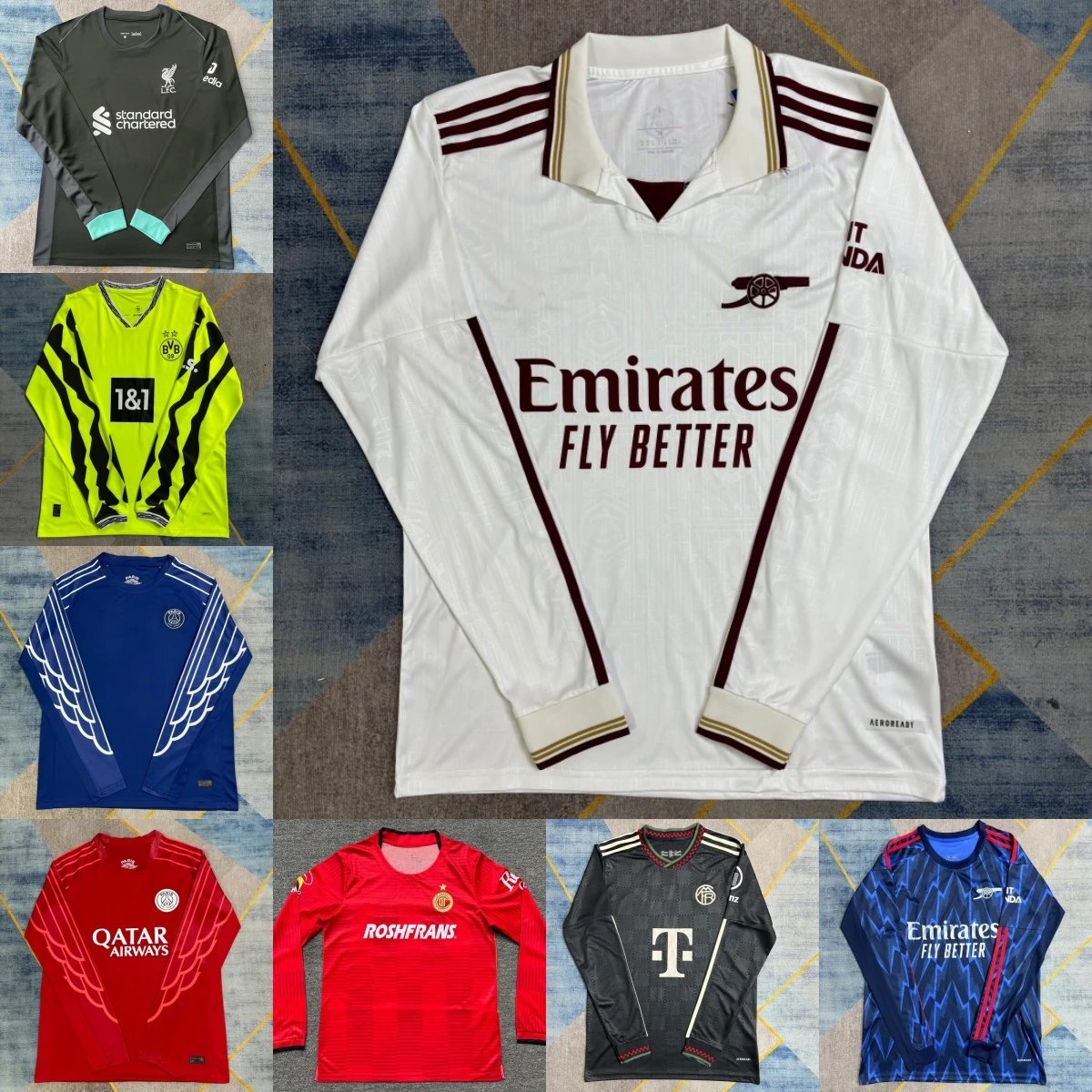 Arsenal White Long Sleeve Jersey