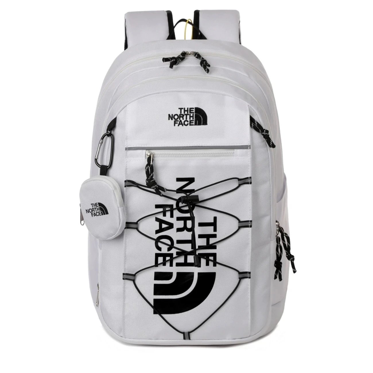 The North Face Backpacks Logo Print Backpack with Front Zip Pocket and Side Mesh Pockets — DD-017