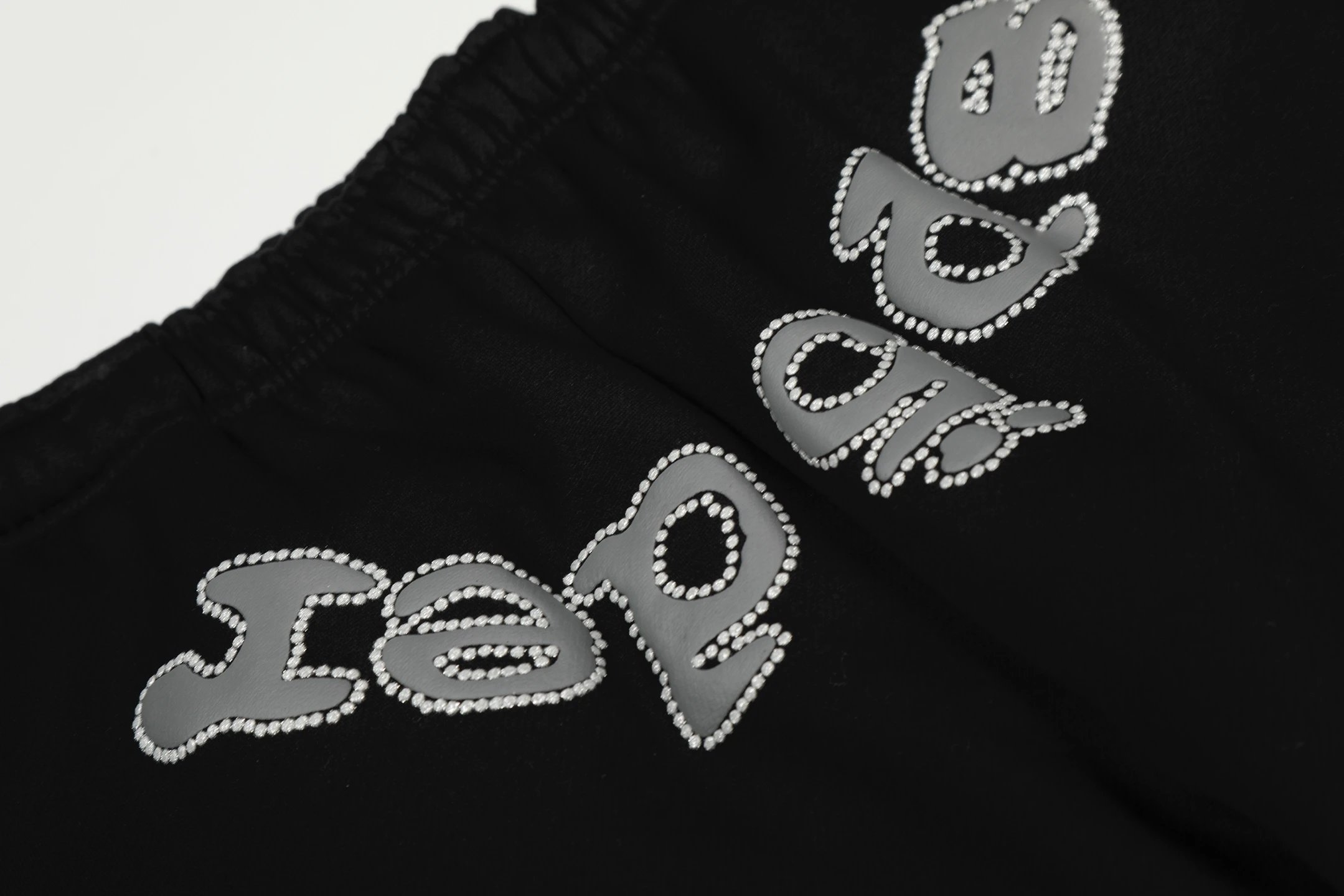 Design Spiderweb Print Black Jogger Pants Sweatpants - 37