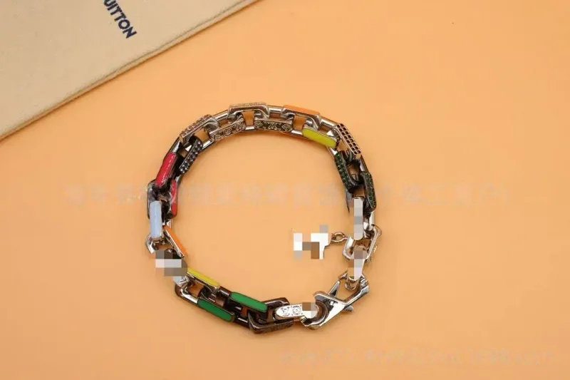 Unbranded Jewelry Multicolor enamel chunky chain bracelet — LVSL014