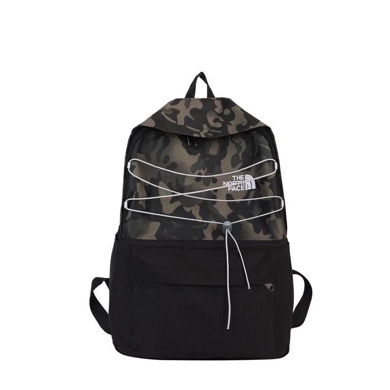 The North Face Backpacks Logo Print Backpack with Front Zip Pocket and Side Mesh Pockets — DD-013