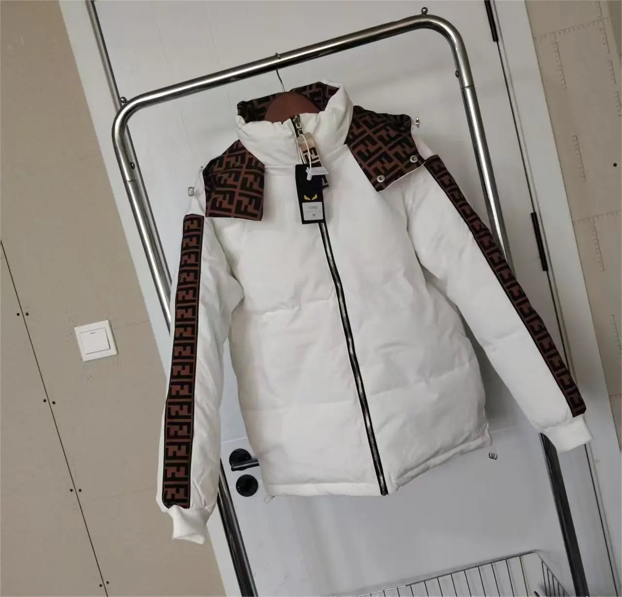 Fendi FF Logo Print Down Jacket Black - 31