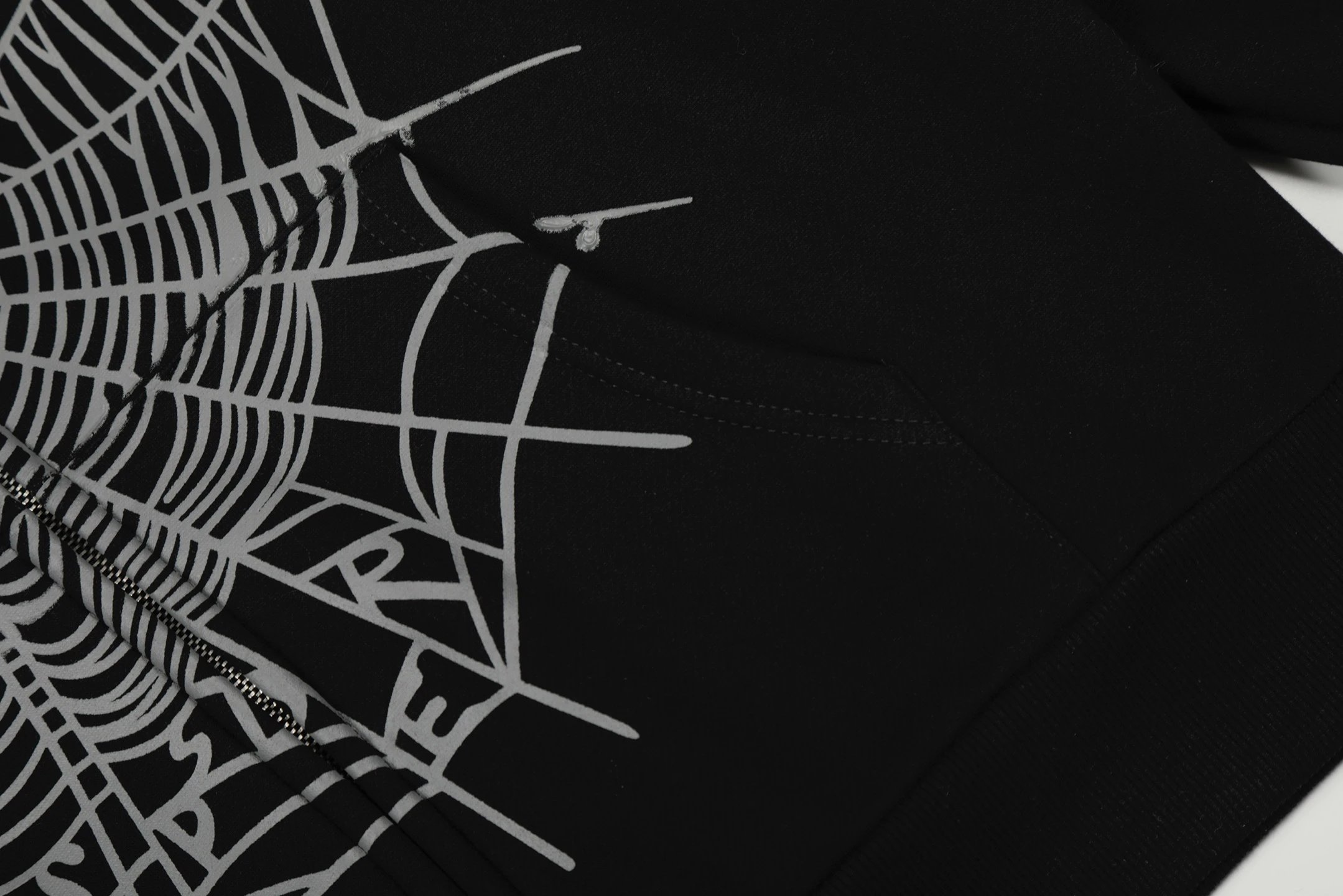 Design Spiderweb Print Black Jogger Pants Sweatpants - 31
