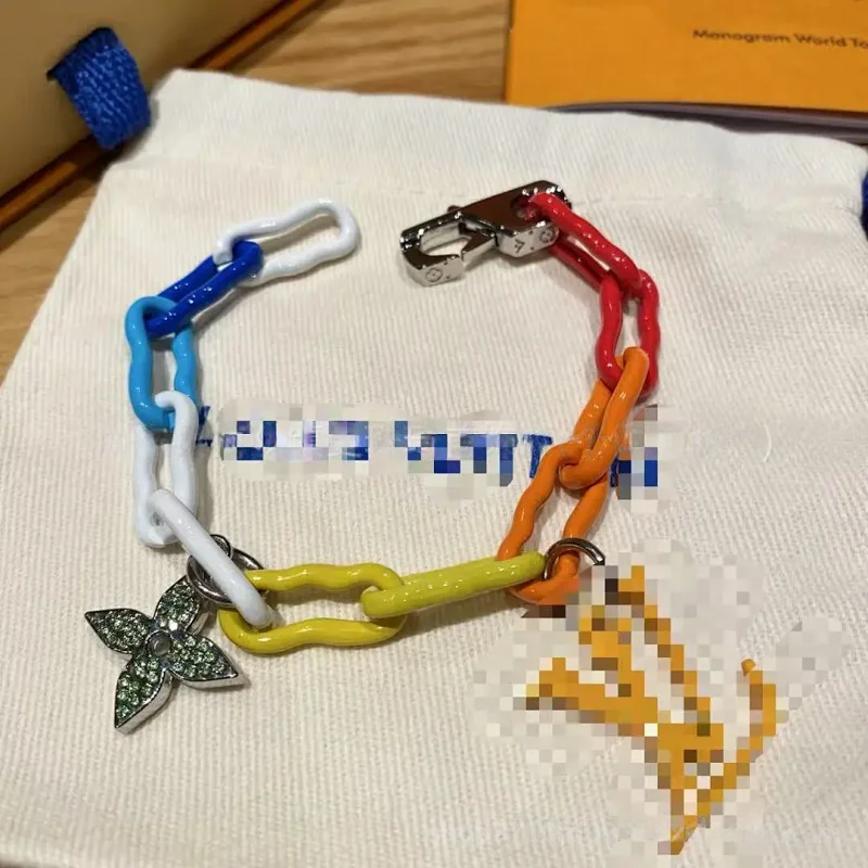 Unbranded Jewelry Multicolor enamel chunky chain bracelet — LVSL007
