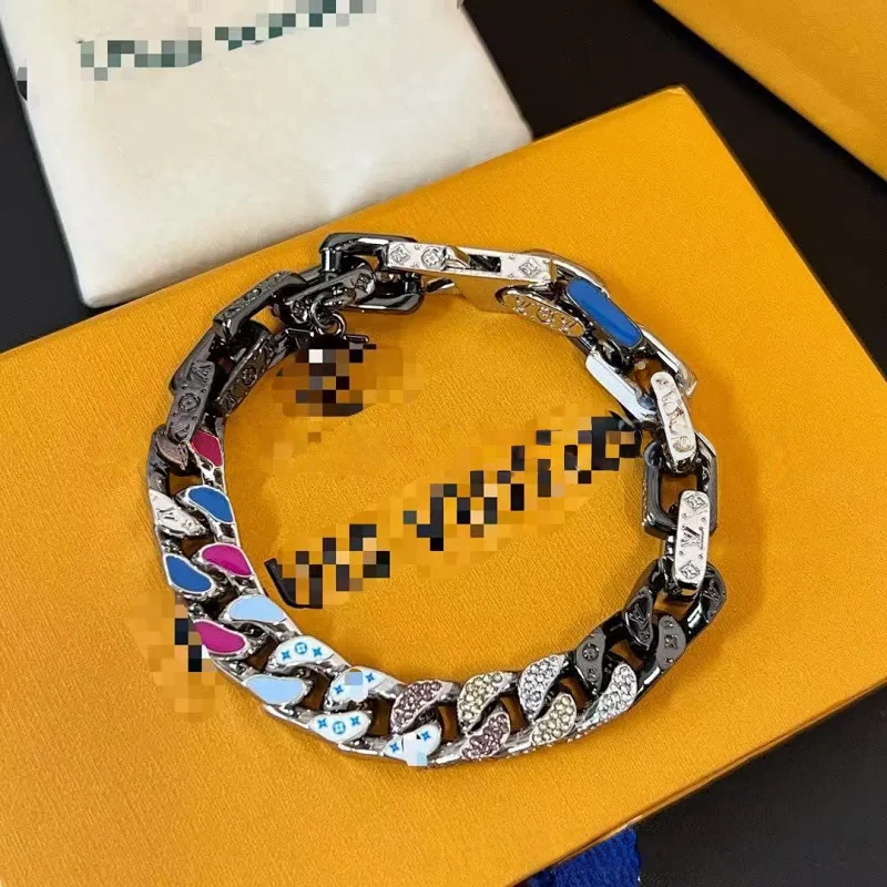 Unbranded Jewelry Multicolor enamel chunky chain bracelet — LVSL006