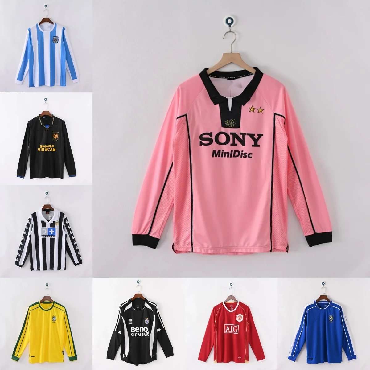 Pink Long Sleeve Soccer Jersey with Sony MiniDisc Logo