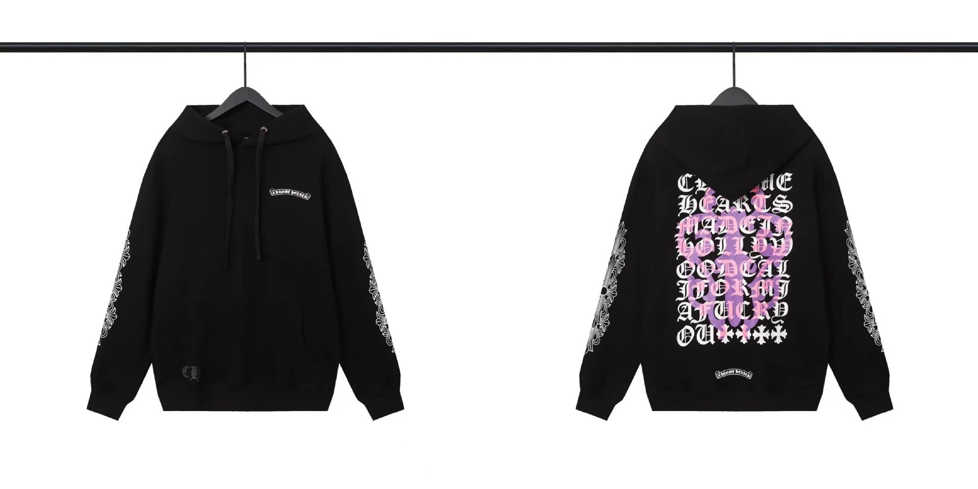 Chrome Hearts Hoodies & Sweatshirts Pullover Hoodie with Cross Graphics — BB-005