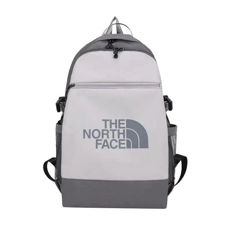 The North Face Backpacks Logo Print Backpack with Front Zip Pocket and Side Mesh Pockets — DD-003