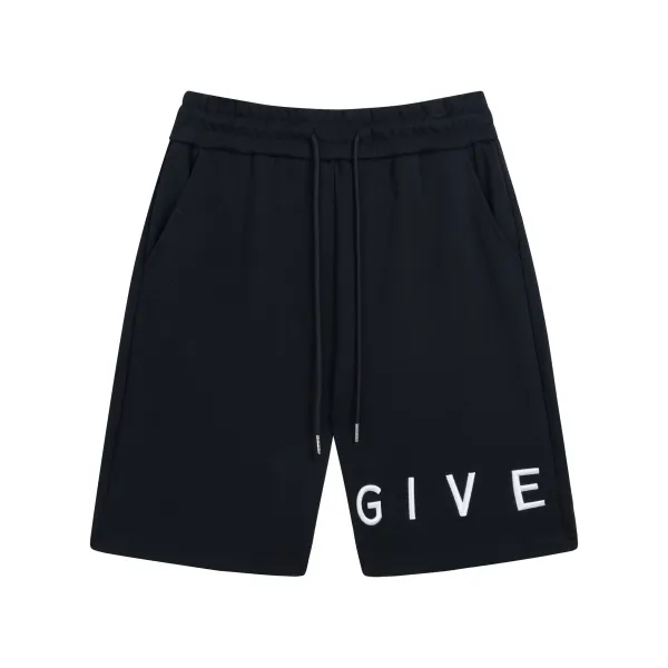 Design Give Embroidered Sweat Shorts Black - 1