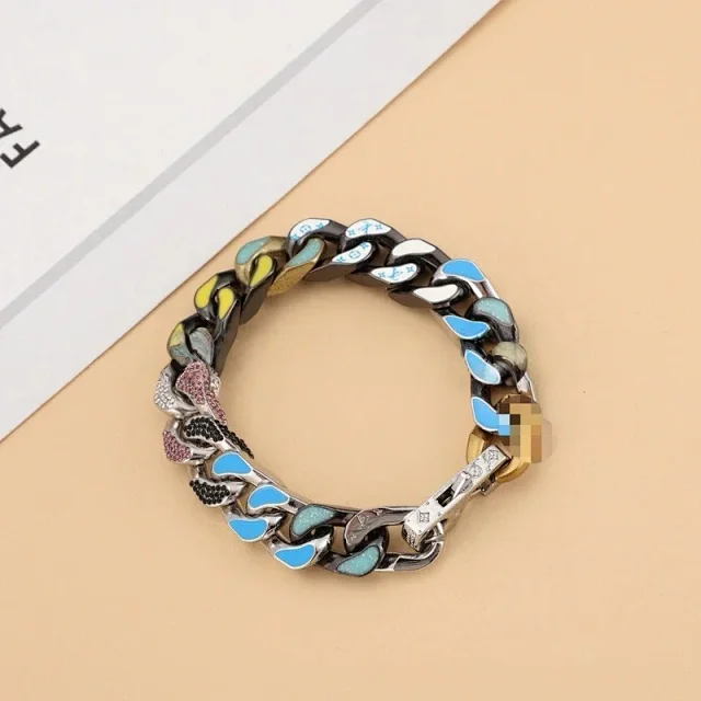 Unbranded Jewelry Multicolor enamel chunky chain bracelet product detail image 4