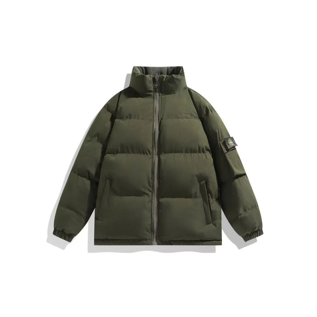 Stone Island Down Jackets Stand-collar quilted puffer jacket with sleeve compass patch image 5