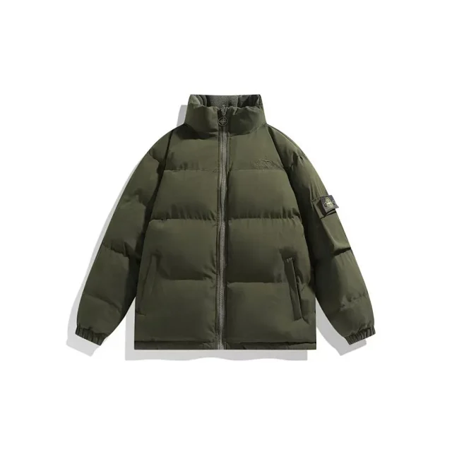 Stone Island Down Jackets Stand-collar quilted puffer jacket with sleeve compass patch product detail image 6
