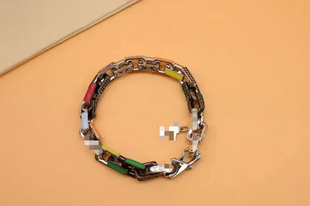 Unbranded Jewelry Multicolor enamel chunky chain bracelet product detail image 20