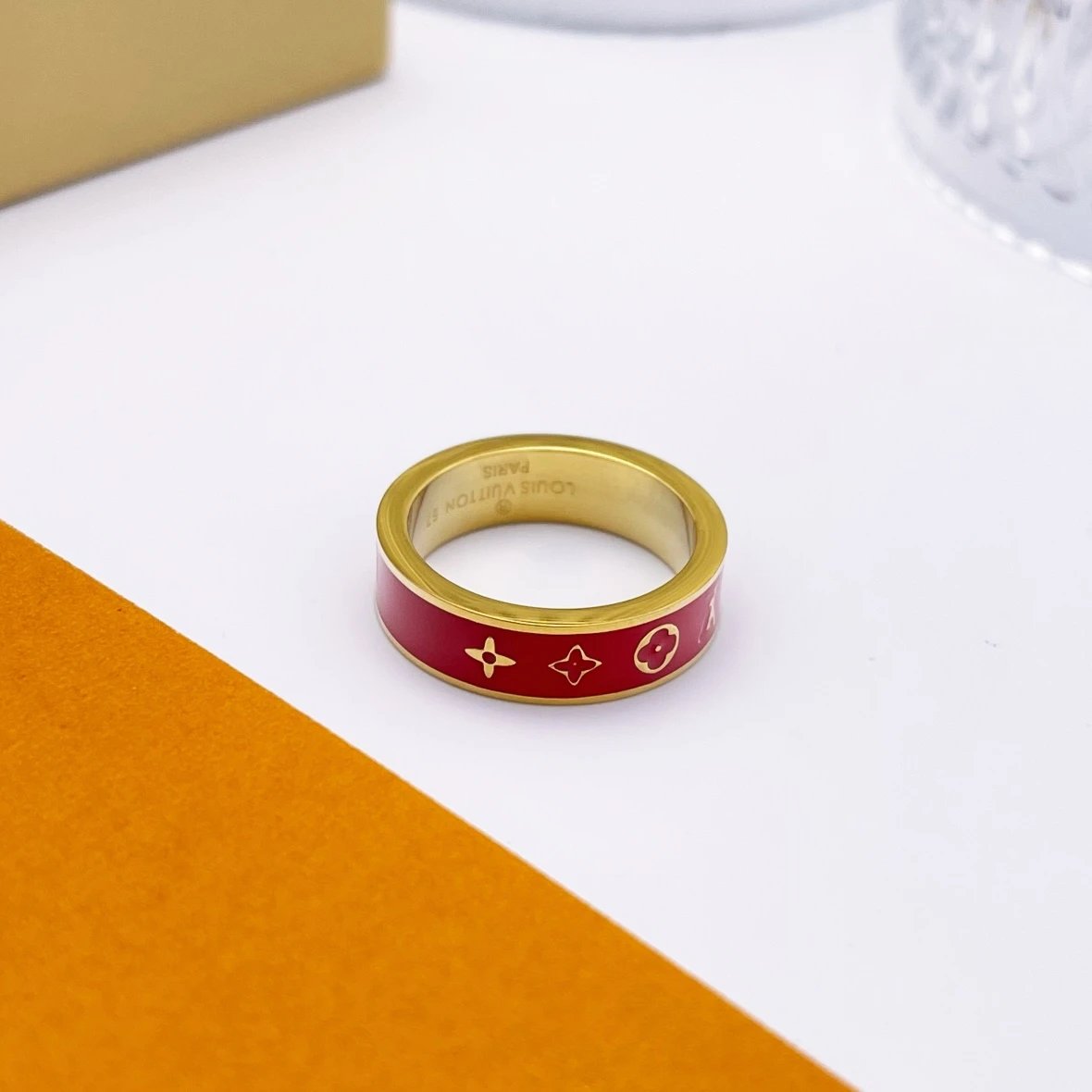 Louis Vuitton Jewelry Enamel Logo Band Ring — JTL-005