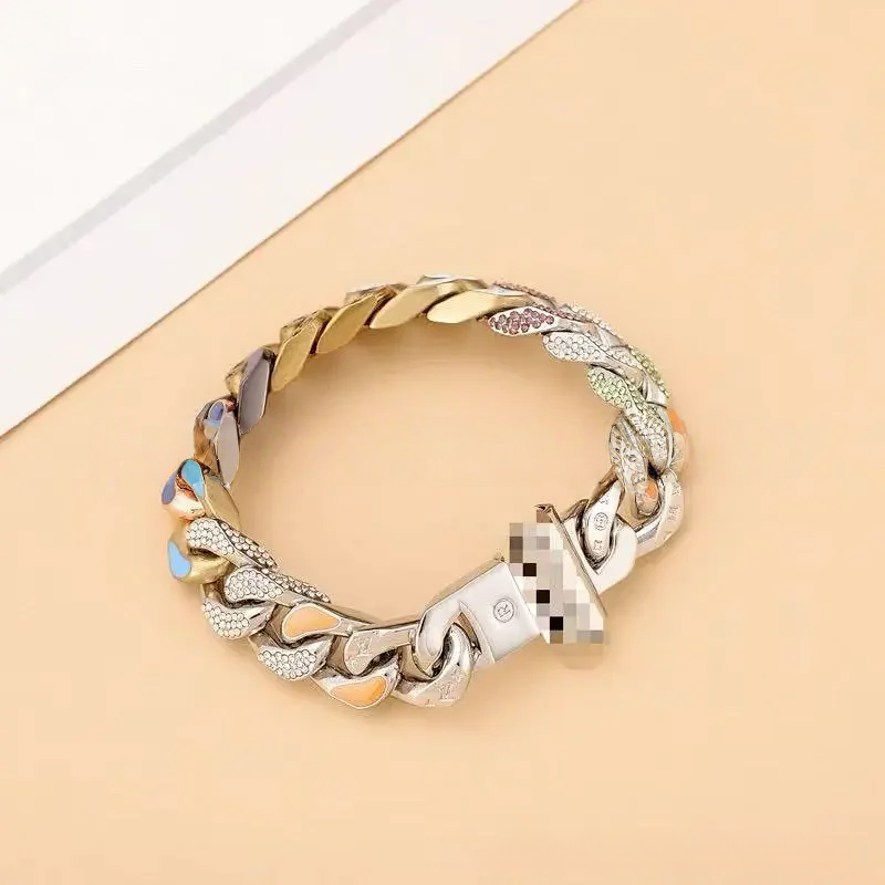 Unbranded Jewelry Multicolor enamel chunky chain bracelet — LVSL001