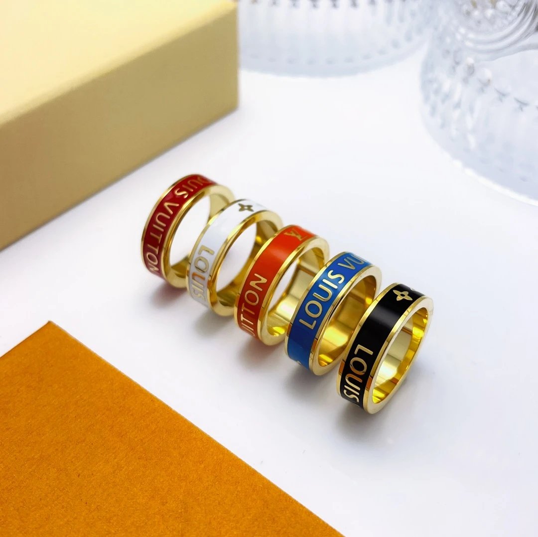 Louis Vuitton Jewelry Enamel Logo Band Ring image 4