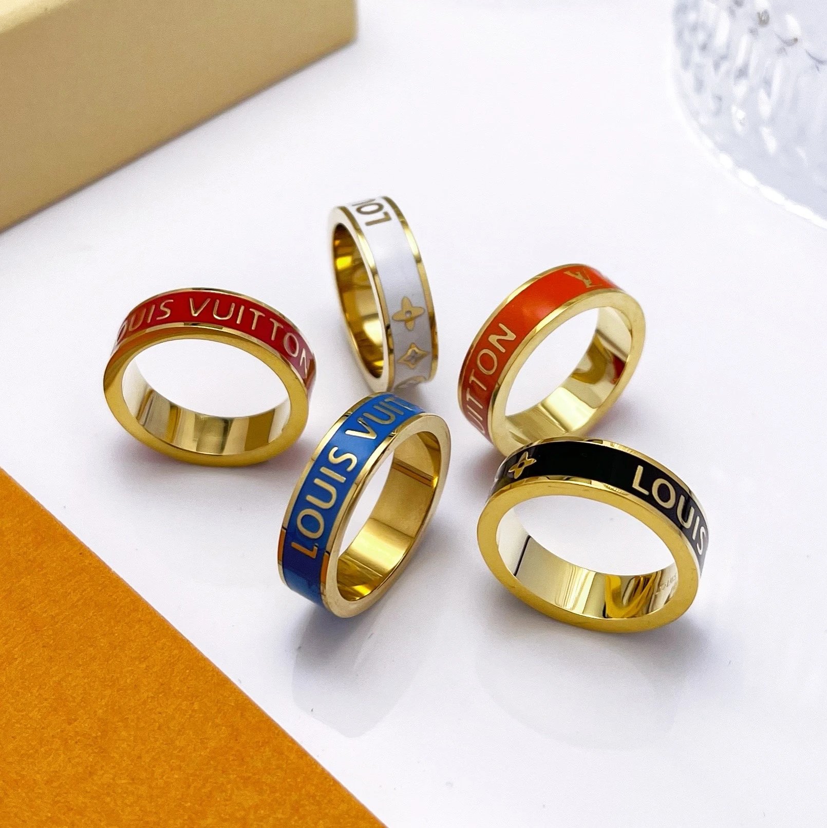 Louis Vuitton Jewelry Enamel Logo Band Ring image 5