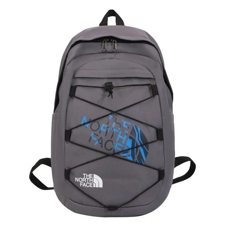 The North Face Backpacks Logo Print Backpack with Front Zip Pocket and Side Mesh Pockets — DD-006